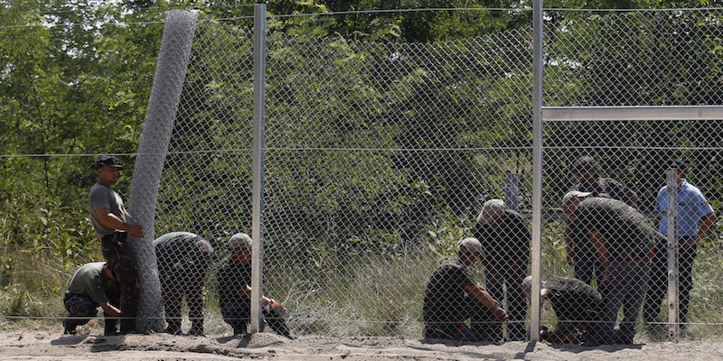 Costruzione del muro in Ungheria