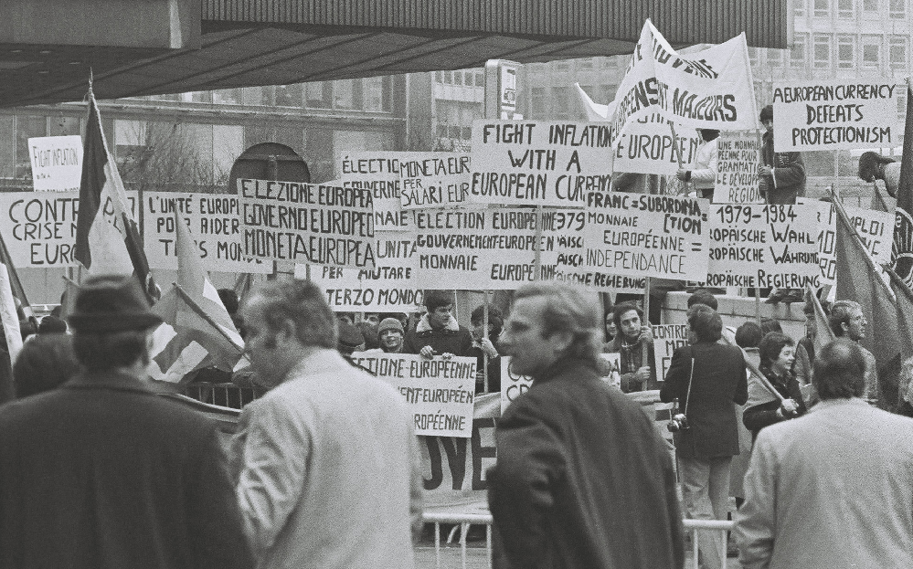 Bruxelles, Manifestazione federalista al Consiglio europeo del 4-5 dicembre 1978 (archivio UEF)